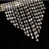 Clips de pelo Barrettes Lujo Cubierta de Rhinestone Completo Cubierta Ojo Mascarilla Cadena de Cadena de Diadema Nupcial Para Mujeres Sexy Crystal Tassel Head Piece