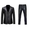 Erkek Suit Blazers parlak altın 2 adet blazer pantolon Terno Maskulino Moda Partisi DJ Club elbise smokin takım elbise erkek sahne si265l