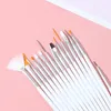 Tırnak Fırçaları 15 PCS Manikür için Profesyonel Sanat Rinestone Akrilik Boya Fırçası Seti UV Jel Lehçe Çiviler Gradient5919088
