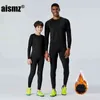 AISMZ Vinter termiska underkläder Pojke Män Varma Första Layer Man Sport Rashgard Fleece Compression Second Skin Long Johns 211105