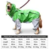 Stora hundkläder Raincoat Vattentäta kostymer Cape Pet Overaller för Big S Hooded Jacket Poncho Jumpsuit 22-30 211027