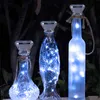 10 Pack Solaire Bouteille De Vin En Liège Guirlande Lumineuse 2M 20 LED Fil De Cuivre Guirlande Décorations De Noël pour La Maison Nouvel An Décor Lampe