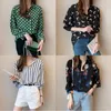 Kadın Bluzlar 2022 Vintage Uzun Kollu Turn Down Yaka Ofis Gömlek Eğlence Bluz Rahat Tops Artı Boyutu Blusas Femininas kadın Gömlek