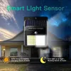 Lampada da parete 150 LED Sensore di movimento solare PIR esterno Luce impermeabile Percorso da giardino Sicurezza di emergenza Luminoso su 3 lati