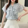 summer short sleeve ruffless women s shirt blouse for women blusas womens tops and blouses chiffon shirts ladie s top plus size 210412