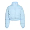 Kobiety Parkas Krótki Puffer Kurtka Bawełniana Wyściełana Gruba Sznurek Parkas Zipper Zimowy Płaszcz Bubble Ciepły Casual Hot Street Stroje 210422