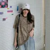 summer korean ins style leopard print short sleeve t shirts womens tee shirt femme women tops (x1471) 210423