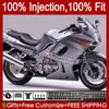 Corpi iniezione per KAWASAKI NINJA ZZR400 ZZR-400 ZZR-600 00 01 02 03 04 05 06 07 84HC.55 tutto argento lucido ZZR 600 400 ZZR600 1993 1994 1995 1996 1997 1998 1999 OEM Kit carenatura