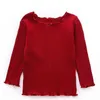 US Warehouse Herfst Baby Meisjes Lange Mouw Solid T-shirt Kinder katoen Tops Tees Casual Blouse
