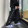 Мужские черные джинсы Harajuku бабочка вышивка хип-хоп High Street Свободные прямые ноги папочки брюки мужские брюки 9Y5330 211011