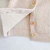 Spring Baby Girls Boys Sweater Fashion Stickad Cardigan Jacket Coat Höst s 211204