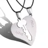 Rinhoo Couples Jewelry animal Necklaces Gold Silver Color Couple Necklace Titanium Steel cat Necklace Boy and Girl friend Gifts