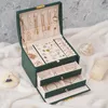 Three-layer drawer jewelry storage box creative jewelrys boxes ear stud earrings gift jewel box