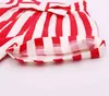 Летние девушки одежда набор мода стиль детские ископаемые короткие рукава топ + красная полоса шорты 2 шт. Малыш 210515