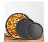 Non-stick Carbon Steel Pizza Pan Ugn Bakbrickor Form Mikrovågsugnkaka Skål Mögel Patisserie Tarte Pie Sapan Verktyg