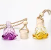 Forma de óleo essencial colorido forma pingente garrafas de perfume carro pendurado fralador de ar de garrafa de vidro