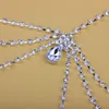 Stonefans Bridal Rhinestone Shoulder Wedding女性のためのWater Drop Pendant Body Necklace Statement Jewelry209K