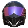 Hełmy motocyklowe pełna twarz włókna węglowego Hełm Profesjonalny wózek wyścigowy kropka Rainbow Visor Motocross Off Road Touring7472923