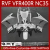 Fairings Kit för Honda NC35 V4 VFR400 R RVF400R Grå Vit 1994 1995 1996 1997 1998 80NO.137 RVF VFR 400 RVF400 R 400RR VFR 400R VFR400RR 94-98 VFR400R 94 95 96 97 98 Kropp