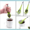 Silder Teaware Kitchen Dining Garden Infuser Coffee Tea Stir Sile Leaf Sile Green For Home Bar Filter Hälsosamma verktyg HHA803 Drop