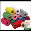 Hilo Ropa Tela Ropa Entrega de caída 2021 M 100% algodón Cordón colorido Cuerda Beige Trenzado Craft Rame String DIY Textiles para el hogar Weddi