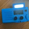 XANES 4000mAh Portable Generator Solar Hand Manual Multifunctional Radio COB Light for Outdoor Emergency Disaster Prevention - US Plug Blue