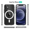 Ultra Clear Built-in Magnetic Circle Soft Magsafing Phone Case 11 12 Pro Max 12 Mini Mag Safe Protective Cover Shell