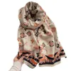 Big Size Women Printed embroidery Scarf Silk Winter Print Foulard Satin Square Head Scarves Women Luxury Designer1170048