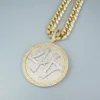 Grande taille glacé Spinner rond 44 médaillon pendentif 12mm 20 Hip Hop chaîne cubaine collier pour hommes cadeau livraison directe X0509