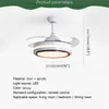 Ceiling Fans 86LIGHT Modern Fan Lights Invisible Blade With Remote Control 3 Colors LED For Home Dining Room Bedroom Restaurant
