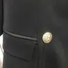 Top Quality Elegante Designer Dress Mulheres Collar Nicked Off Ombro Leão Botões Double Breasted 210521