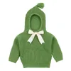 Urodzony Baby Swetry Ubrania Szary Z Kapturem Projektant Sweter Dla Maluch Dziewczyna Jesień Dorywczo Dziewiarskie Jumper Kidigans 210417