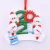 2021 Kerstdecoratie Quarantaine Ornamenten Familie van 1-9 Hoofden DIY Tree Hanger Accessoires Met Rood Touw Gift DHL