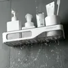 バスルームストレージ組織の壁棚接着剤フローティングラックダブルレイヤーシャワーシャンプー排水ラック