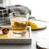 Gold Inlay Edge Glass Cup Kawy Mleko Whisky Wino Przezroczyste Woda Picie Kreatywne Prezent Piórkowy Drinkware