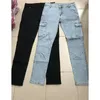 Heren jeans Lugentolo Slim Fit Men Skinny met Side Pockets Mid Taille Plus Size Washed Denim voor