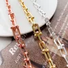 Kettingen TF 925 sterling zilveren ketting hoge kwaliteit aangepaste mode charmante kleine u vormige paar geschenk met logo bruiloft