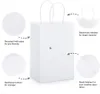 Clothing Wardrobe Storage White Kraft Paper Bulk Gift Bags with Handles for Baby Shower, Birthday Parties, Restaurant takeouts RRE12525