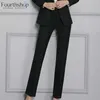S-5XL Kobiety Formalne Spodnie Do Biuro Lady Biznes Pracy Jesień Zima Proste Spodnie Plus Size Black Female 4XL 210915