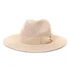 Sommar solhatt strand hatt jazz straw hatt kvinnor män breda rand hattar kvinna man panama cap kvinnlig manlig utomhus casual mössor semester solskydd sunhats grossist