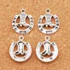 Lucky Horseshoes met Cowboy Boot Spacer Charm Beads Hangers Sieraden Bevindingen Componenten 24.8x19.2mm L277 100pcs / lot