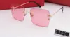 Fashion Classic design Rimless Sunglasses Polarized 2023 Luxury Sunglasses For Women Pilot Sun Glasses UV400 Eyewear Metal Square Frame Polaroid Lens 0153