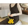 Autumn Spring A-Line Vintage Women Mid-Calf Sundress Elegant Female Dress Sleeveless Vestidos femme 210423