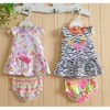 Zebra meninas meninas vestidos recém-nascidos roupas conjuntos de manga vestido bebê menina roupa bebe underpant 210413