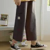 Kargo Pantolon Erkek Kız Kore Gevşek Büyük Boy Baggy Eğilim Tüm Maç Düz Geniş Bacak Pantolon Hip Hop Unisex Japonya Streetwear Q0801