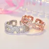 Holle ketting diamant ringband rose goud open verstelbare vrouwen ringen meisjes verloving wo mode sieraden wil en sandy