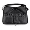 Storage Bags 28 Pockets Makeup Brush Bag Black Apron Type Foldable Zipper Closure Cosmetic PU Leather Tools Organizer Home Use Holder