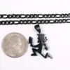 Черный маленький 1-дюймовый очарователь Hatchefman Charm Juggalo Подвеска из нержавеющей стали Цепи ожерелья 24 '' 4 мм
