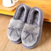 Pantoufles hiver pantoufle femmes/fille ruban fourrure chaussure chaude peluche neige intérieur maison chambre chaussures grande taille confort dames chaussures souples