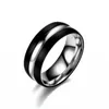 Anillos de boda de acero inoxidable 6 mm 8 mm clásico para mujeres hombres color negro plata color pareja joyería promesa regalos 6033461